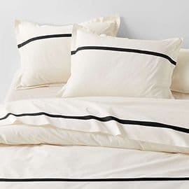 Organic Cotton percale Tuxedo Stripe duvet cover