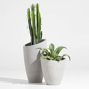 Slant Light Grey Short Planter