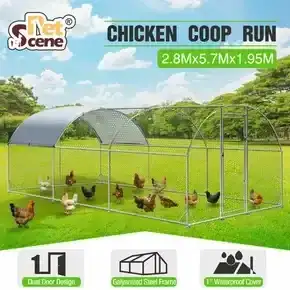 Chicken Run Coop Walk In Chook Shelter Pen Rabbit Hutch Dog Cat Enclosure Bird Cage Extra Large 280x570x195cm