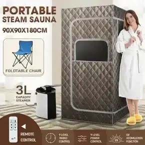 Sauna Steam Tent Foldable Steamer Heating Slimming Skin Spa Box Portable Room With Chair Remote Control Indoor