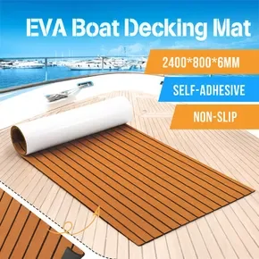 Teak Boat Flooring Marine Carpet EVA Foam Decking Sheet Matting Non Slip Covering Yacht Pad Self Adhesive 240x80cm