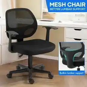 Mesh Office Desk Chair Ergonomic Armchair Study Executive Computer Home Work Reclining Adjustable Swivel Recliner Black