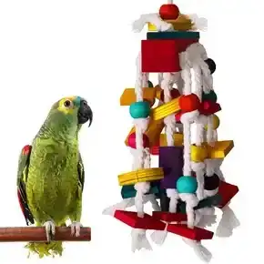 Bird Chewing Toy Parrot Cage Wooden Toys for Parrots and Small Medium Birds