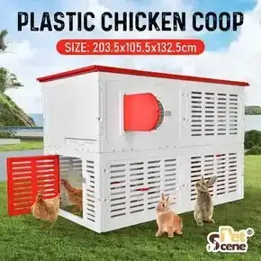 Chicken Run Coop Bird Cage Pet Enclosure Cat Duck House Rabbit Hutch Nesting Box Hen Fence Bunny Chook Backyard Outdoor