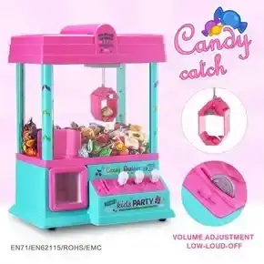 Toy Claw Machine Candy Catch Grabber Game with Lights & Music 24 Coins