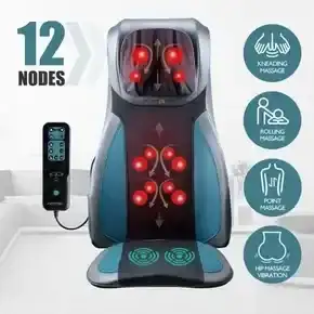 Full Body Neck Back Massager Shiatsu Massage Chair Car Seat Cushion - Blue