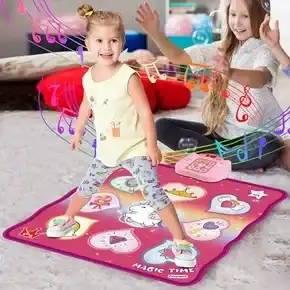 Dance Mat Kids Toys for Girls, Music Dance Touch Play Mat, 5 Play Modes, 3 Challenge Levels, Christmas, Birthday Gifts for Age 3-10 Years Old Girls