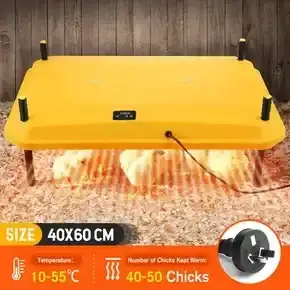 Chick Brooder Heating Plate Warmer Chicken Coop Brooding Heater Poultry Duckling Chook 40x60cm 40 to 50 Chicks Adjustable Height