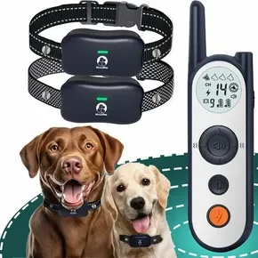 Dog Fence System Covers 1050m Wireless Fence Remote distance1800M Dog Collar Fence System Training Collar 3 Training Modes dogs Pets 2 Recievers