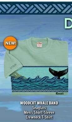 Body_Banner_Prod1_Woodcut Whale Band - Seaglass Short Sleeve Crewneck T-Shirt