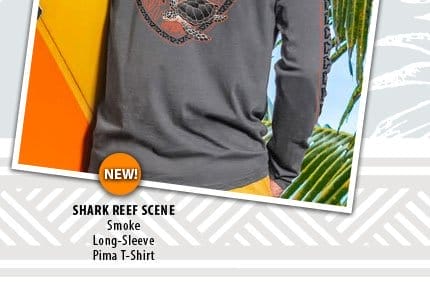 Body_Banner_CTA_Shark Reef Scene - Smoke Long Sleeve Pima T-Shirt