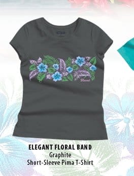 Body_Banner_CTA_Elegant Floral Band - Graphite Short Sleeve Pima T-Shirt