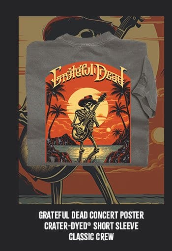 Body_Banner_Prod2_Grateful Dead Concert Poster - Crater Dyed® Short Sleeve Crewneck T-Shirt