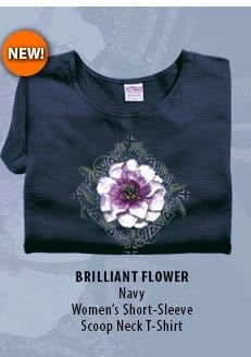 Body_Banner_Cta_Brilliant Flower - Navy Short Sleeve Scoop Neck T-Shirt