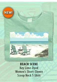 Body_Banner_Cta_Beach Scene - Key Lime Dyed Short Sleeve Scoop Neck T-Shirt