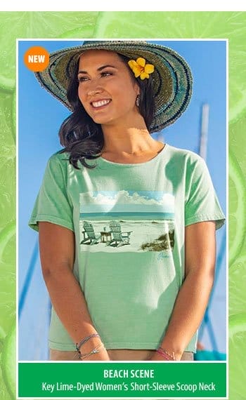 Body_Banner_Prod4_Beach Scene - Key Lime Dyed Short Sleeve Scoop Neck T-Shirt