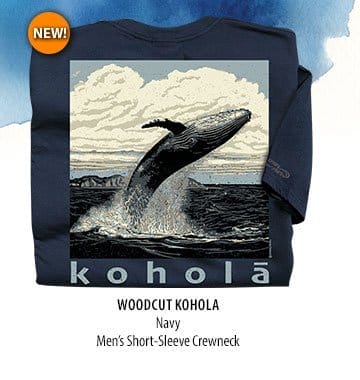 Body_Banner_Prod2_Woodcut Kohola - Navy Short Sleeve Crewneck T-Shirt