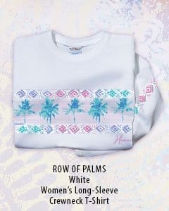 Body_Banner_Prod8_Row Of Palms - White Long Sleeve Crewneck T-Shirt