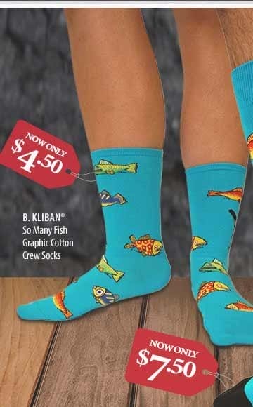 Body_Hero_Cta_B. Kliban So Many Fish - Graphic Cotton Crew Socks