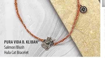 Body_Hero_Cta_Pura Vida B. Kliban Hula Cat - Salmon/Blush Bracelet