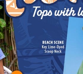Body_Banner_Prod_Beach Scene - Key Lime Dyed Short Sleeve Scoop Neck T-Shirt