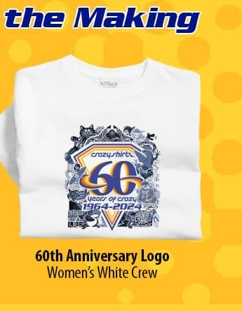 Body_Banner_Prod3_Womens 60th Anniversary Logo - White Crewneck