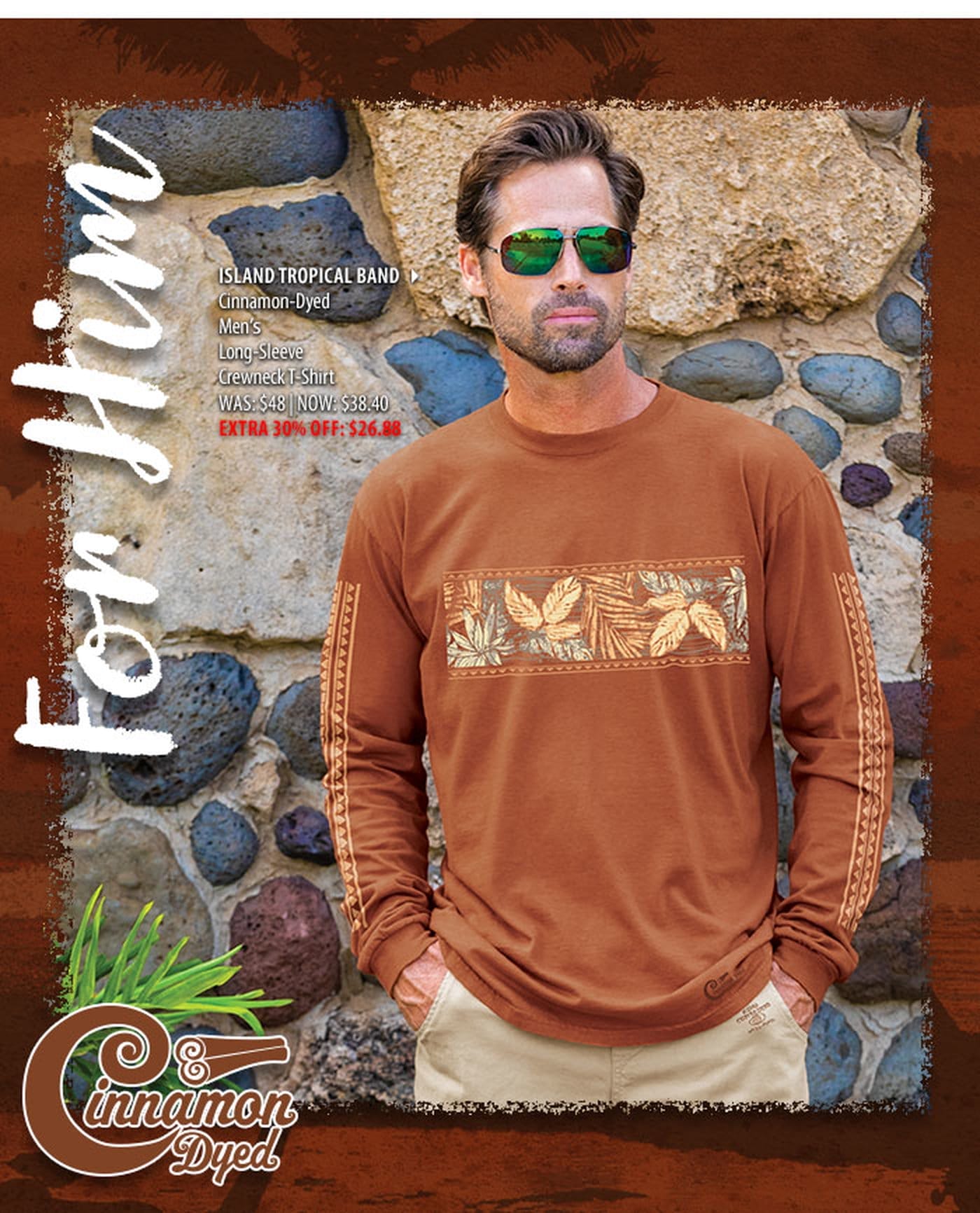 Body_Banner_Prod1_Island Tropical Band - Cinnamon Dyed Long Sleeve Crewneck T-Shirt