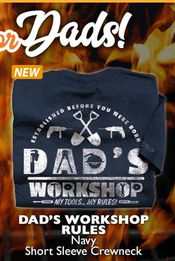 Body_Banner_Prod2_Dads Workshop Rules - Navy Short Sleeve Crewneck T-Shirt