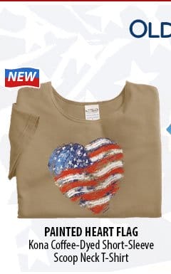 Body_Banner_Prod6_Painted Heart Flag - Kona Coffee Dyed Short Sleeve Scoop Neck T-Shirt