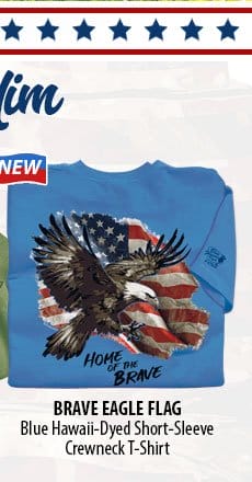 Body_Banner_Prod4_Brave Eagle Flag - Blue Hawaii Dyed Short Sleeve Crewneck T-Shirt