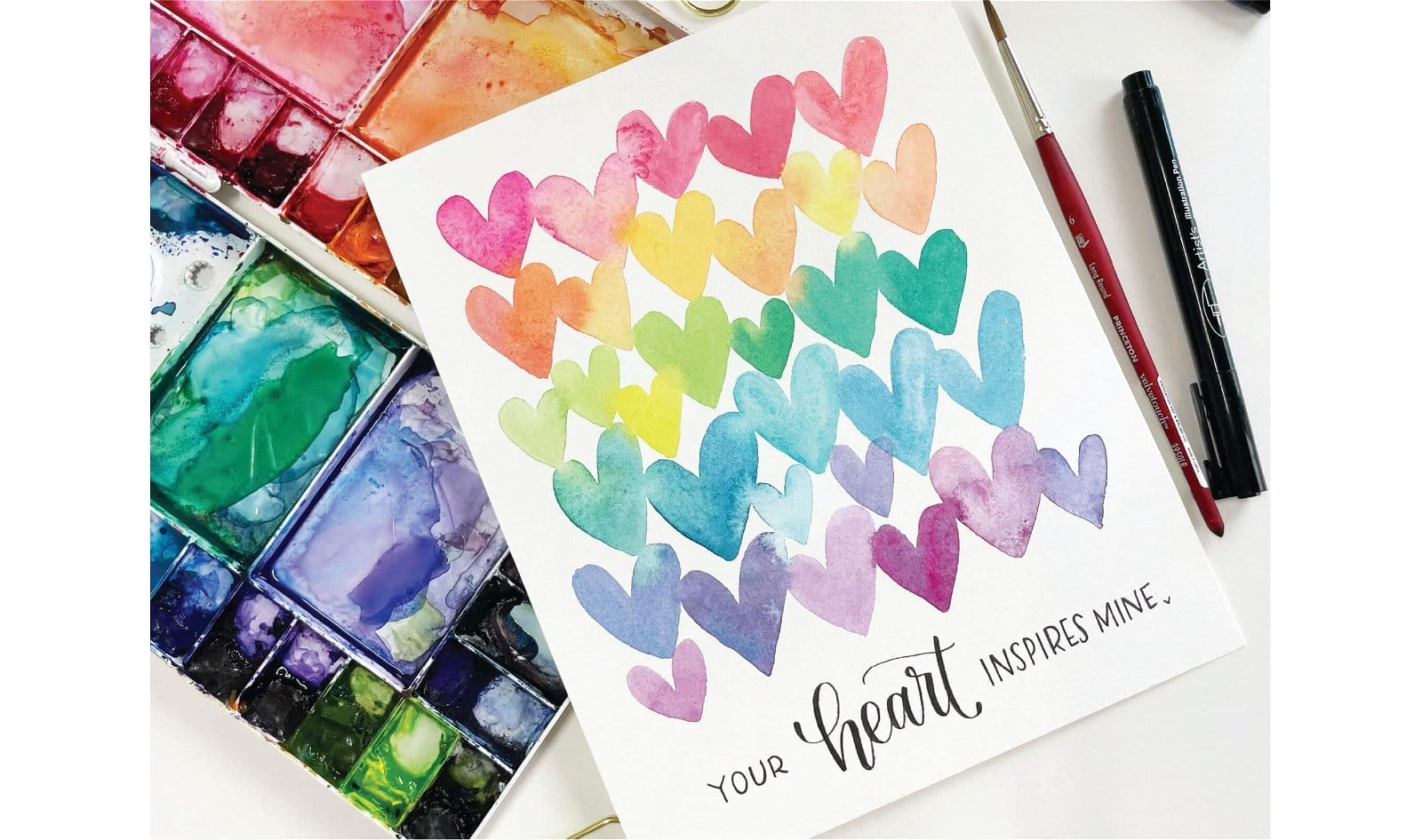 Watercolor Valentine's Cards with Leslie Tieu