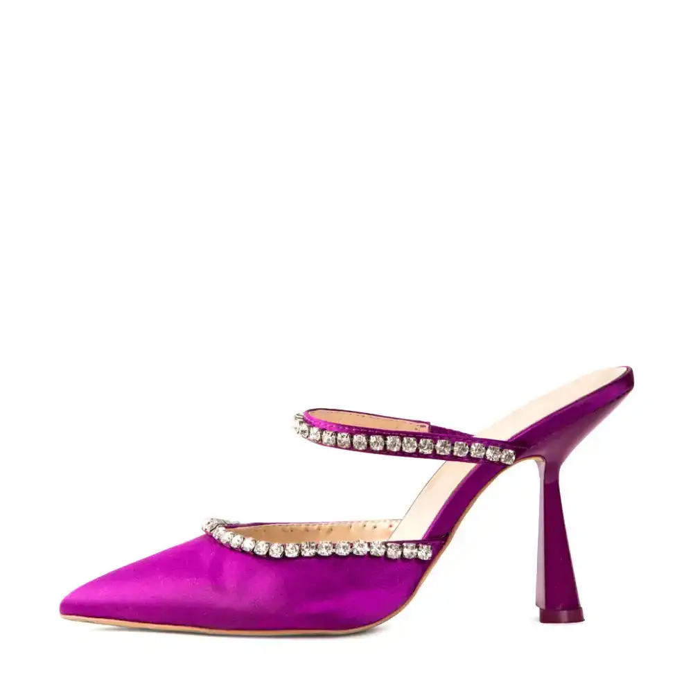 Image of Sade Purple Satin Mules