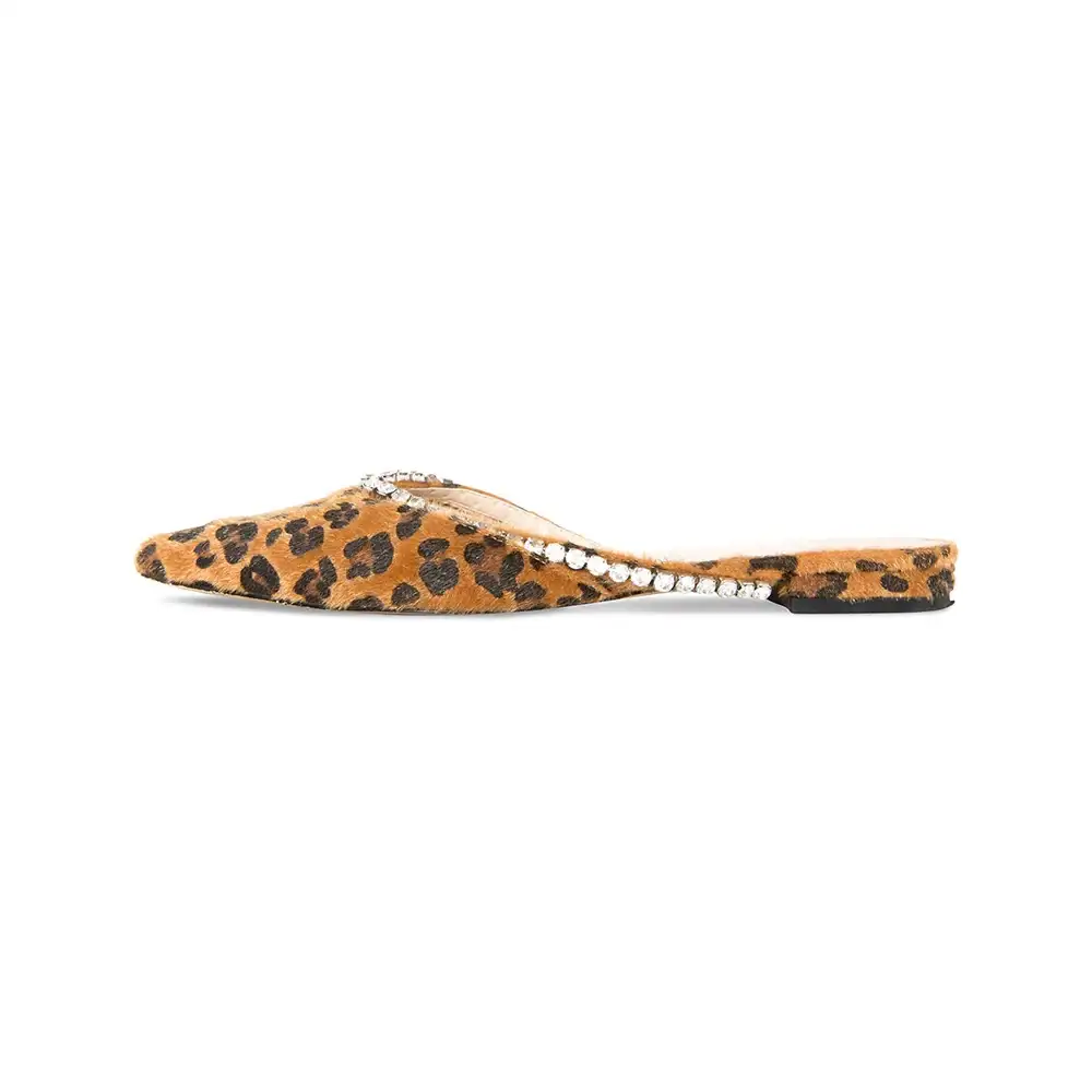 Image of Mahshad Vegan Leopard Flat Mules