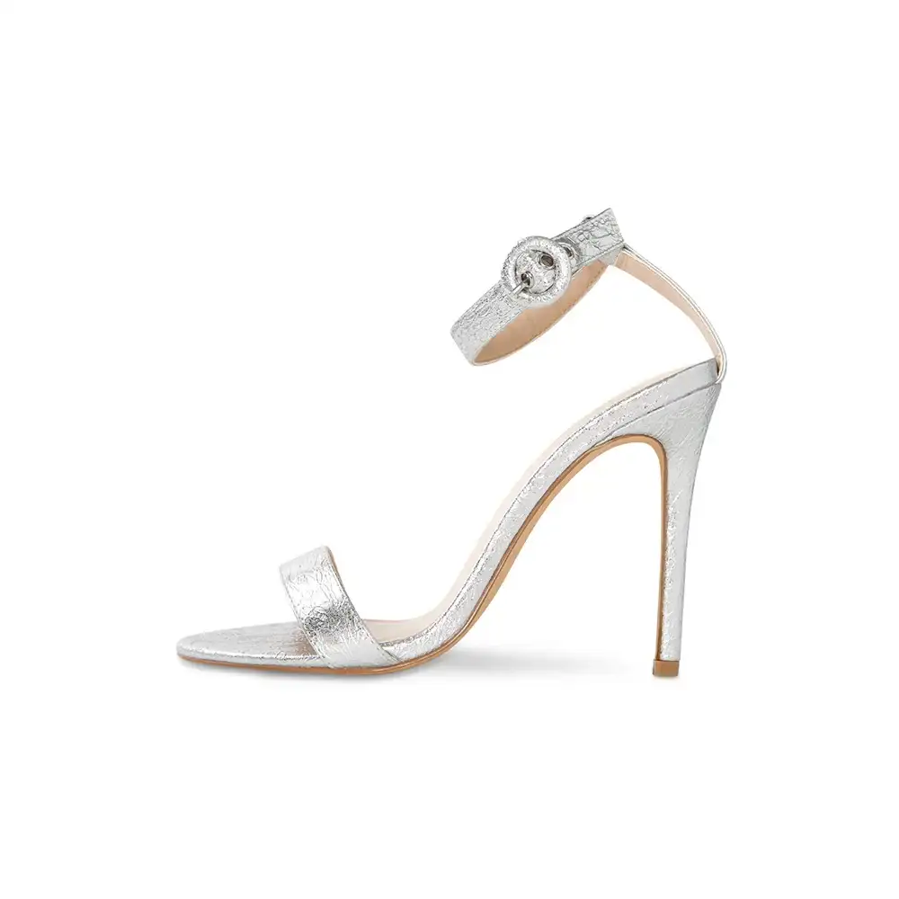 Image of Cima Silver Vegan Leather Heels