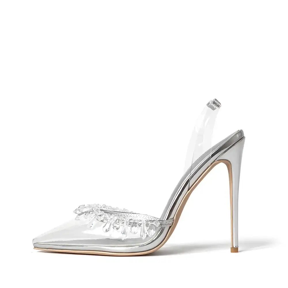 Image of Candice Clear Drip Chandelier Slingback