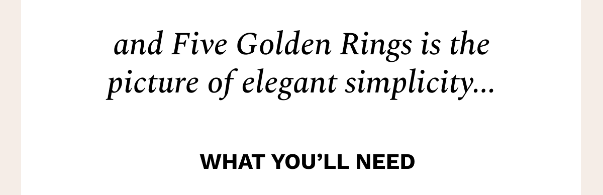 Five Golden Rings