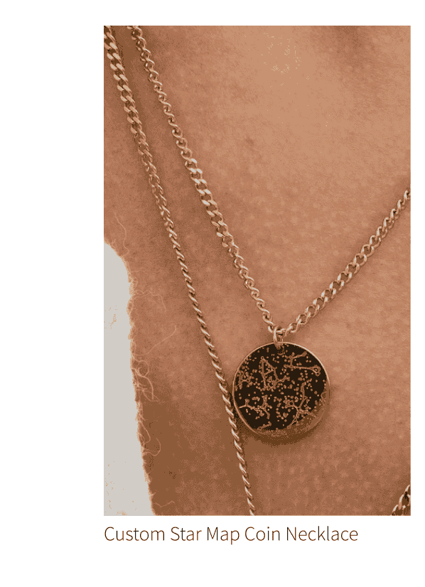 Custom Star Map Coin Necklace