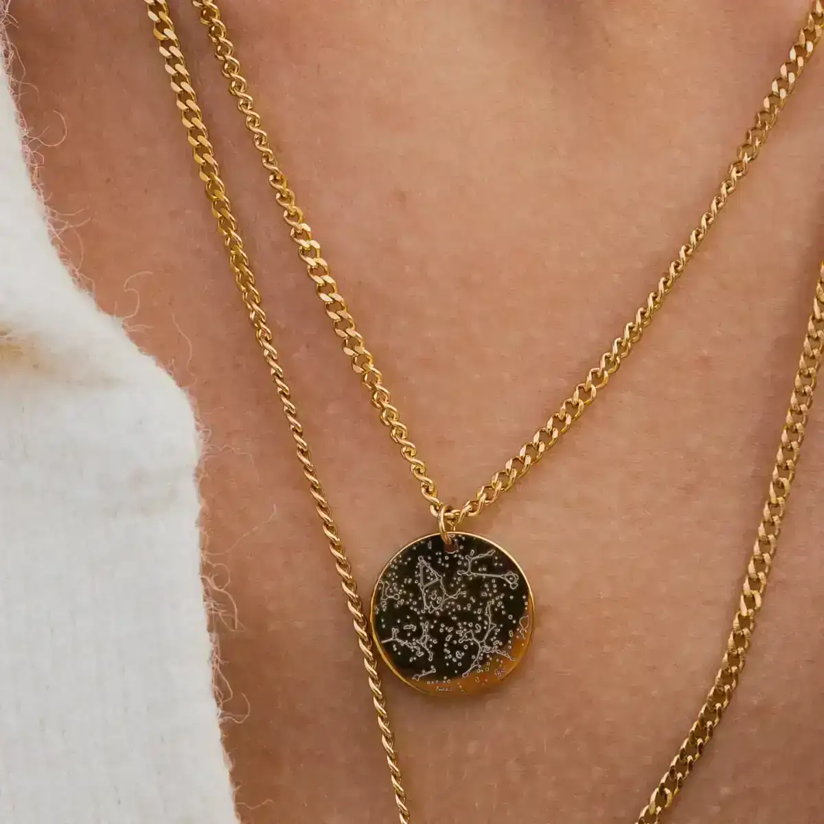 Image of Custom Star Map Coin Necklace