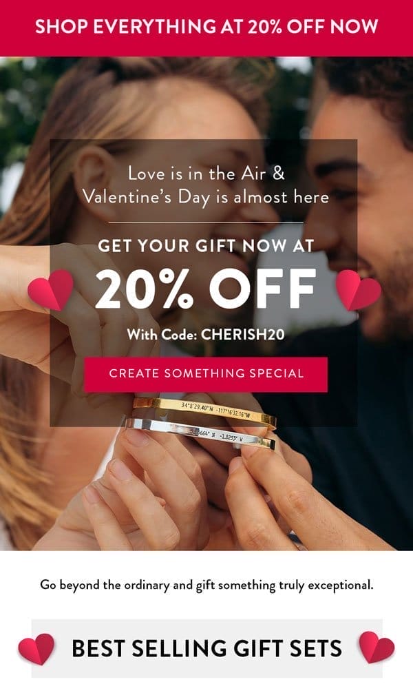 Valentine's Day Sale: 20% Off Sitewide!