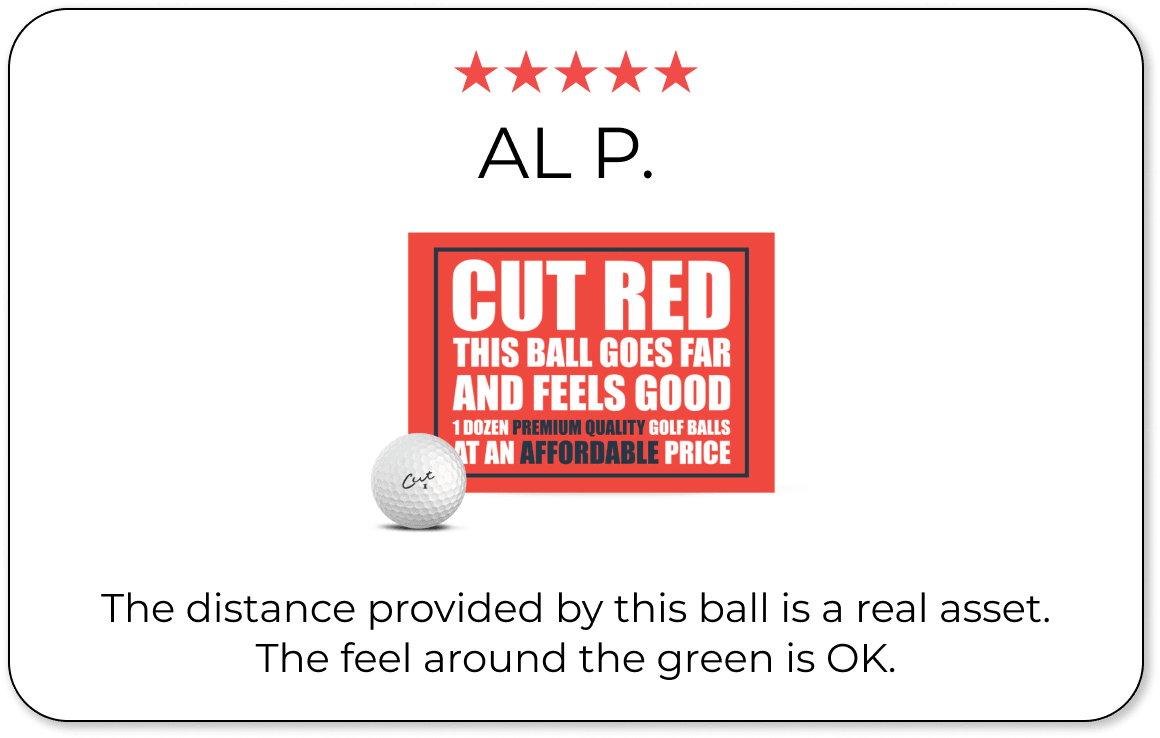 ★★★★★ AL P.\xa0 The distance provided by this ball is a real asset. The feel around the green is OK.