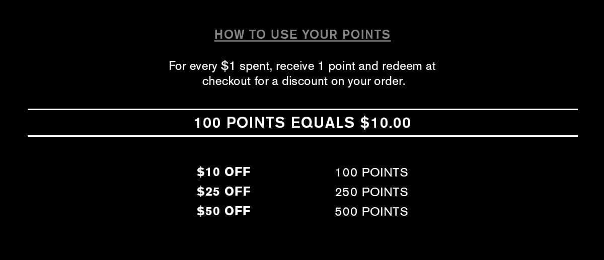 How to use your points