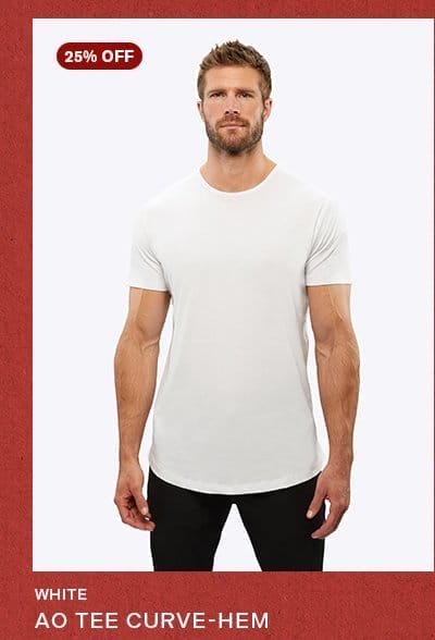 White AO Curve-Hem Tee