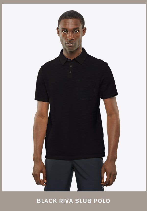 Black Riva Slub Polo