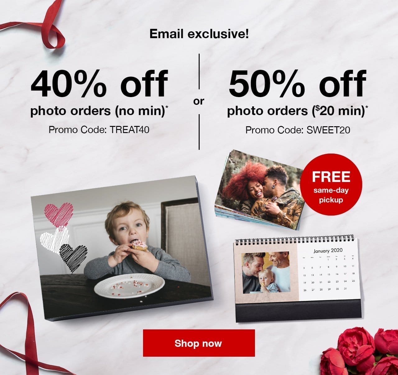 40% or 50% off photo orders*