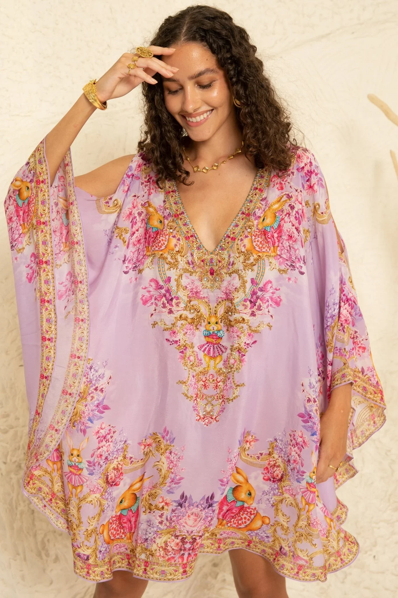 Image of Lavender Hops Kaftan Dress