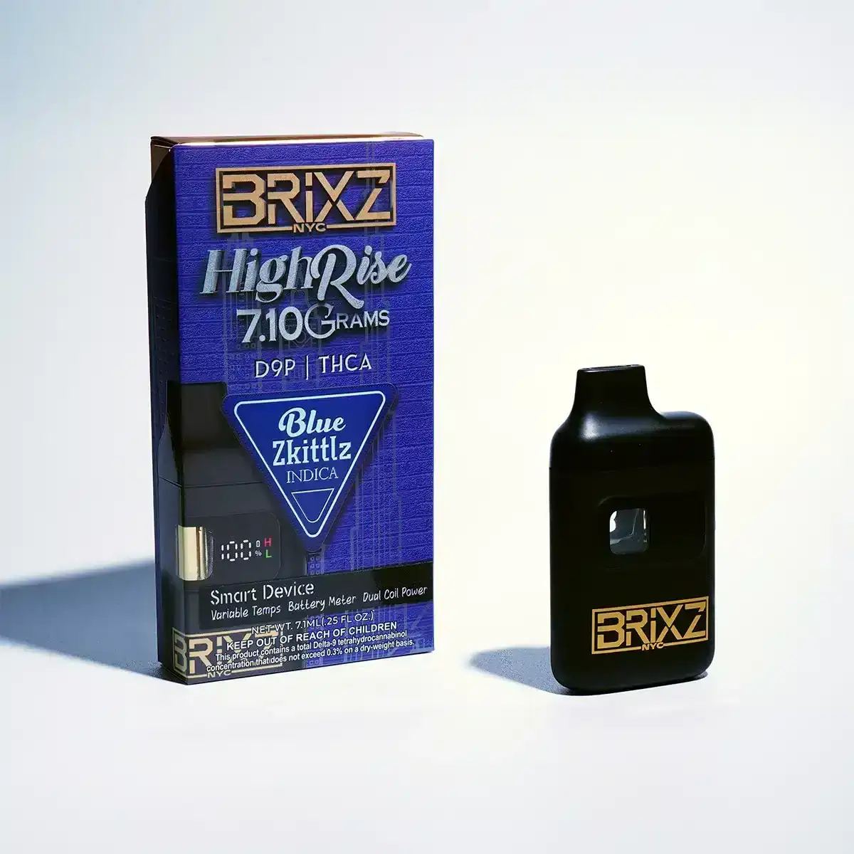 Image of BRIXZ NYC High Rise D9P + THCA Disposables 7.1g - Blue Zkittlz