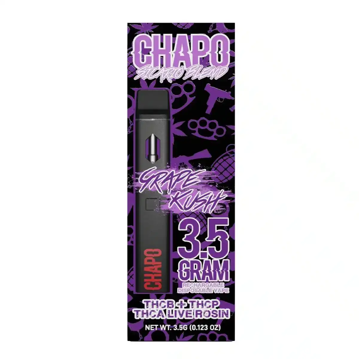 Image of Chapo Sicario Blend Disposable Vape Pens 3.5g - Grape Kush