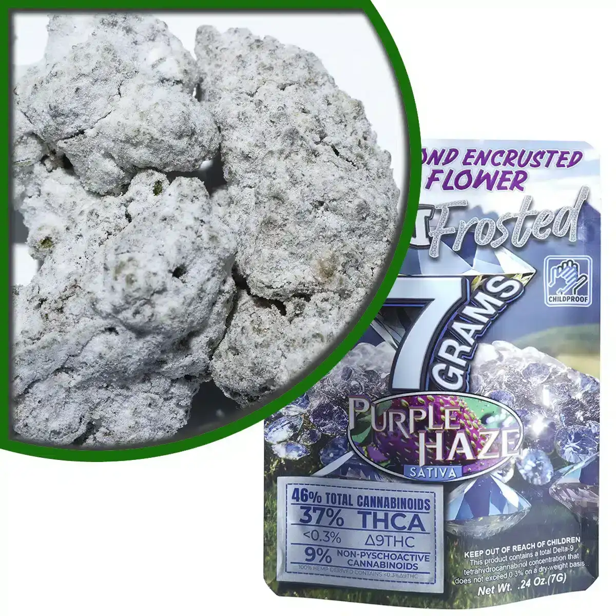 Image of Dazed8 Frosted THC-A Premium Indoor Flowers 7g - Purple Haze