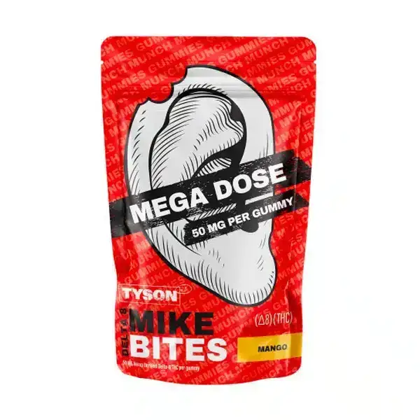 Image of Tyson 2.0 Mike Bites Mega Dose 10000mg Delta 8 Gummies 20pc