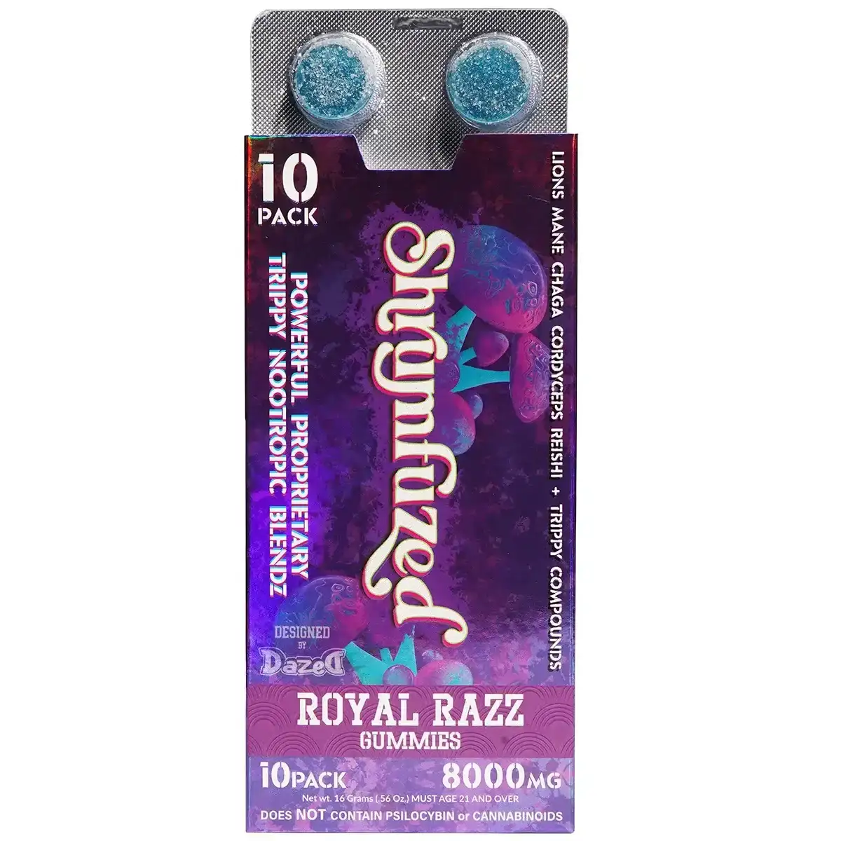 Image of Shrumfuzed Nootropic Trippy Psychedelic Mushroom Gummies 10pc - Royal Razz